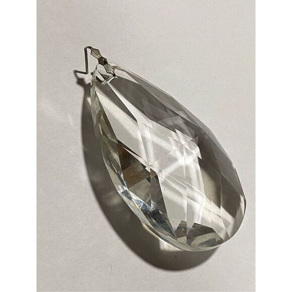 Vintage Clear Teardrop Crystal Chandelier 3.5” Prism Glass Pendant Lamp Replacem - Picture 3 of 4